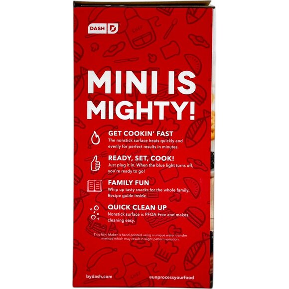 Dash Valentine's Day Red HEART Mini Waffle Maker NON-STICK 4" Cooking Surface - Picture 4 of 5